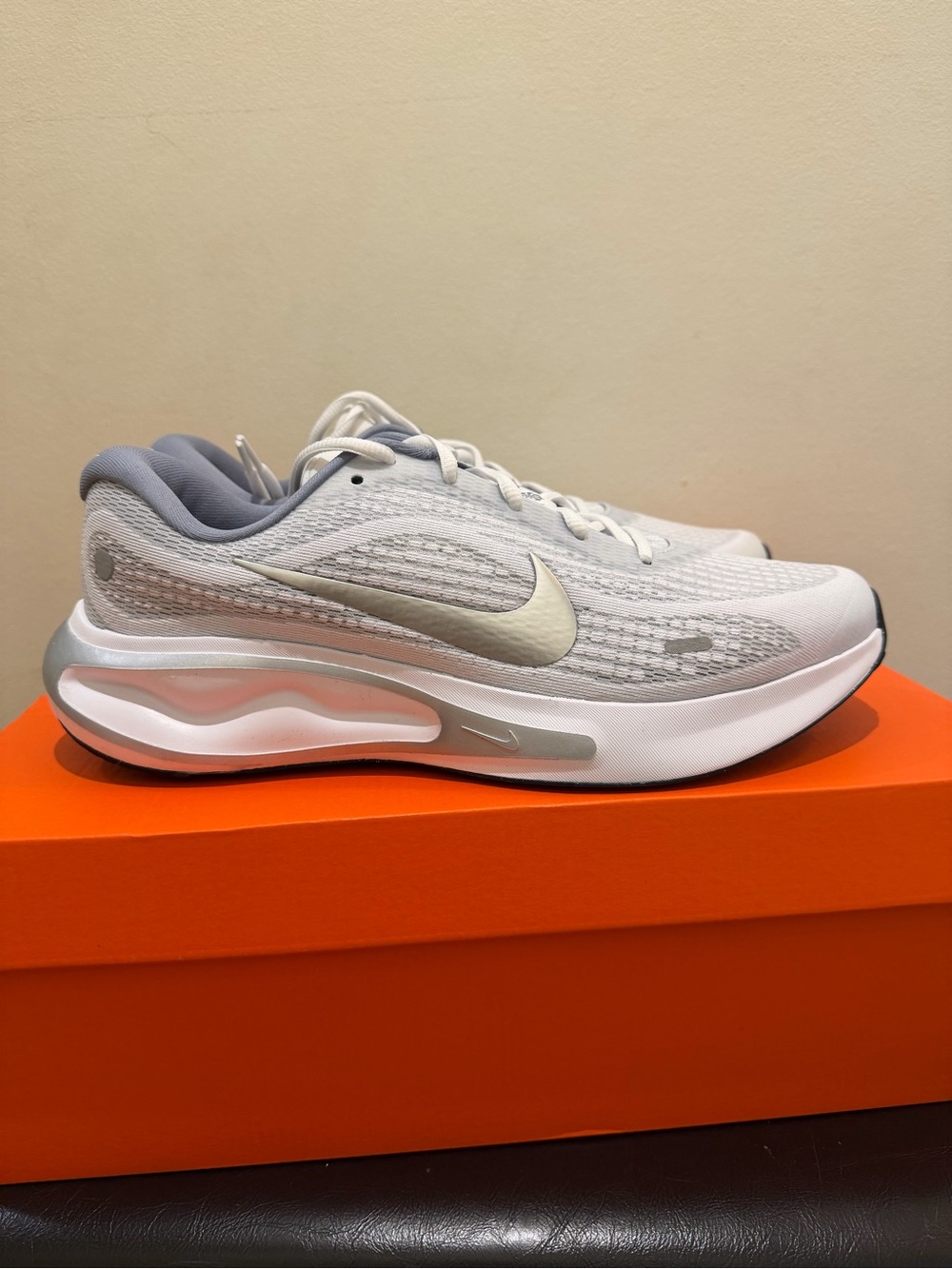 NIB Men Nike Journey Run White Black Ashen Slate Metallic Silver FN0228 104